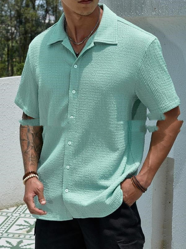 Men's Solid Color Short Sleeve Shirt
