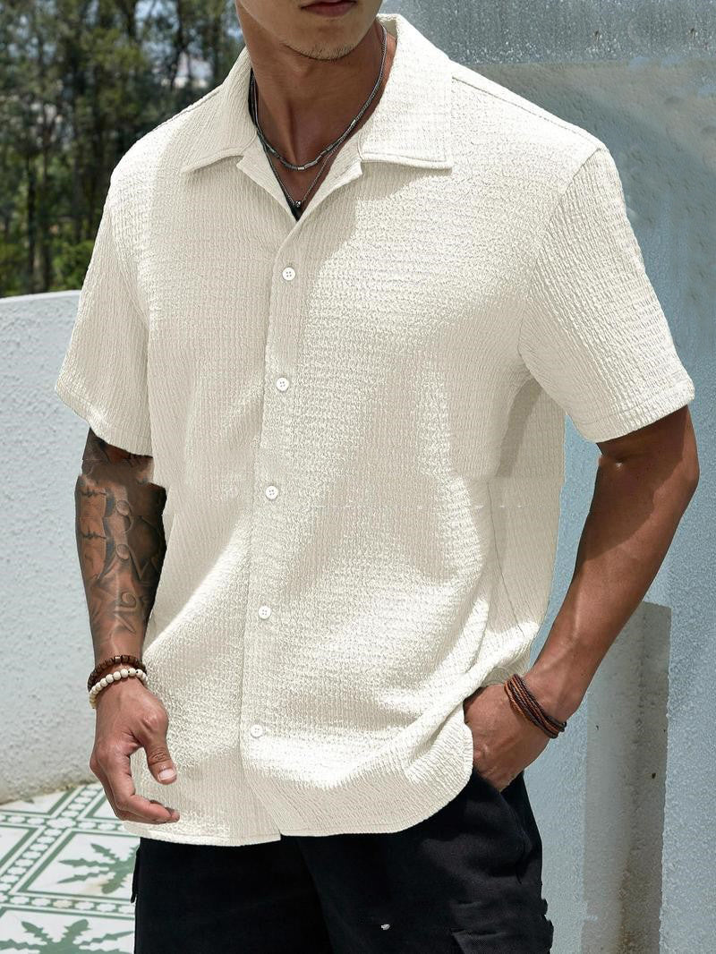 Men's Solid Color Short Sleeve Shirt