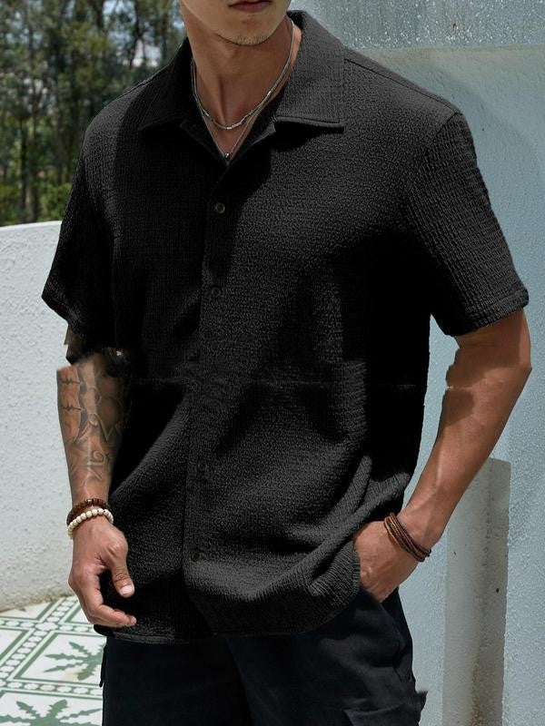 Men's Solid Color Short Sleeve Shirt