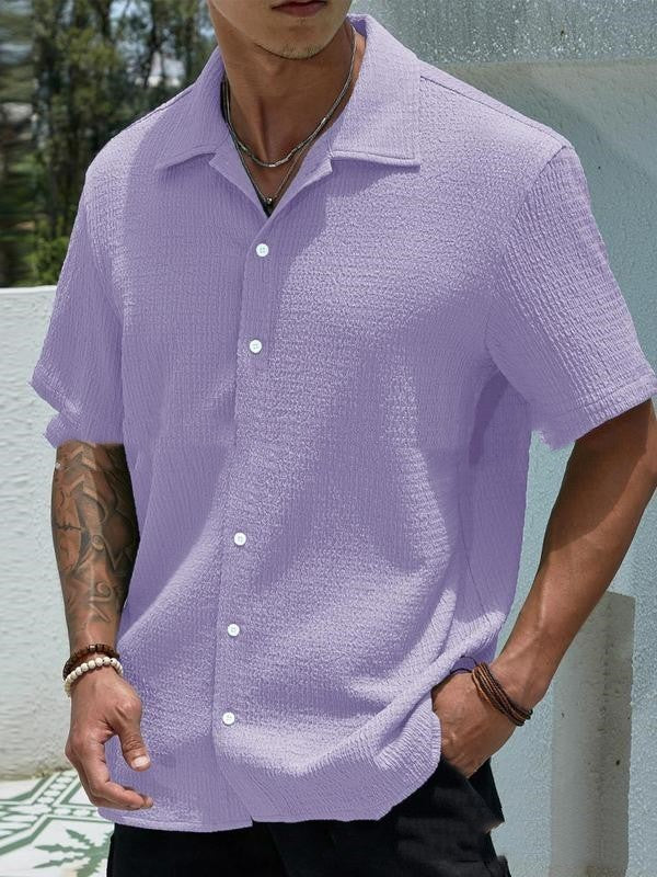Men's Solid Color Short Sleeve Shirt