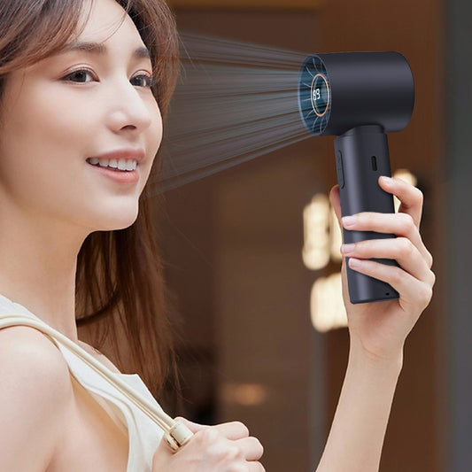 High-speed Handheld Mini-portable Digital Display Bladeless Turbine Little Fan