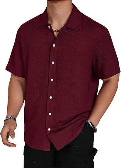 Men's Solid Color Short Sleeve Shirt